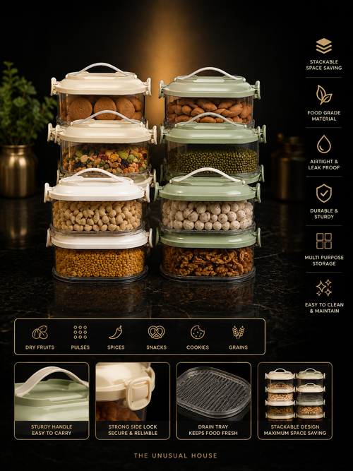 2-Layer Sealed Spice Organizer for Kitchen Storage
