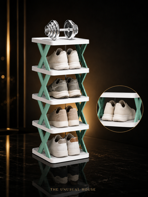 4 Layer Stylish Shoe Storage Organizer Multi-Purpose Stackable Shoe Rack Adjustable Slots