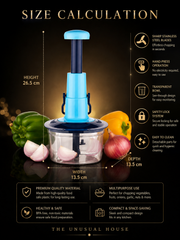 Hand-press vegetable and fruit chopper