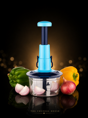 Hand-press vegetable and fruit chopper