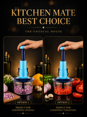 Hand-press vegetable and fruit chopper
