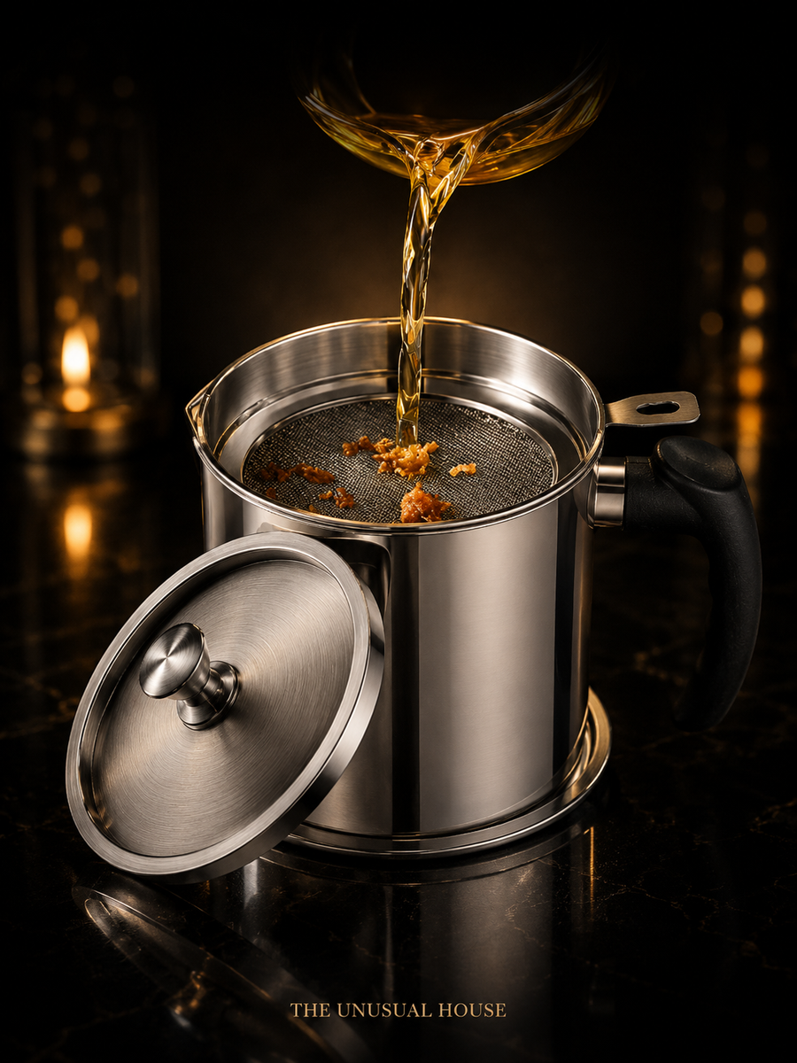 Stainless Steel Oil Filter Pot for Kitchen Use